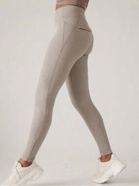 Athleta Size Small Greige Herringbone Delancey Skyline Tights (x1)